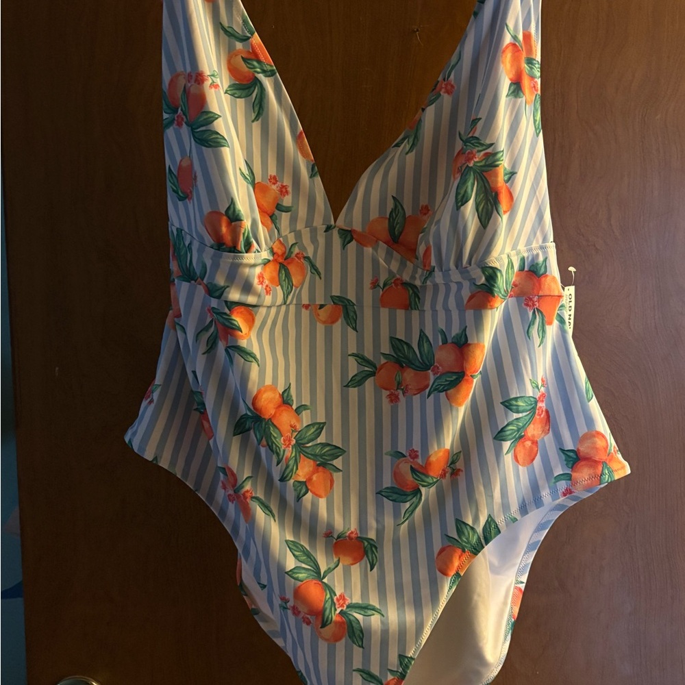 Striped Swimsuit with Peaches!